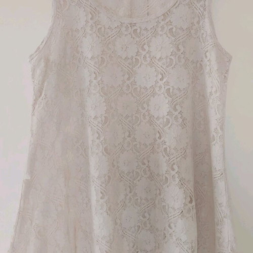 Beige lace blouse long like new, one size