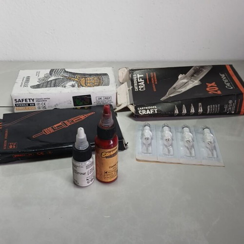Tattoo materials used with closed needles