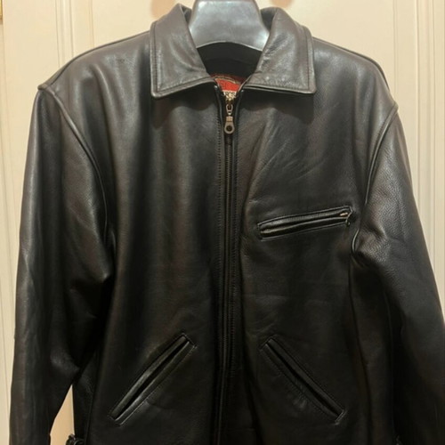 Master's men's leather jacket, size XL, brown