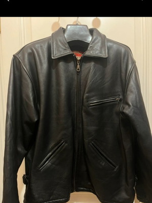 Master's men's leather jacket, size XL, brown