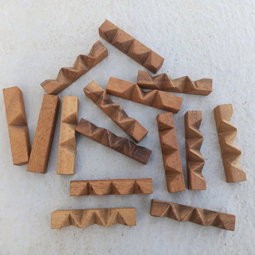 Wooden 3D puzzle for constructions like new, 15 pieces