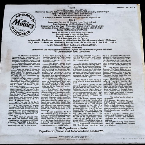 The Motors Approved by The Motors vinyl used, pop