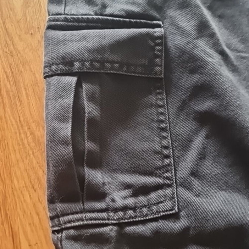 Black denim pants Bershka like new, wide leg, size S