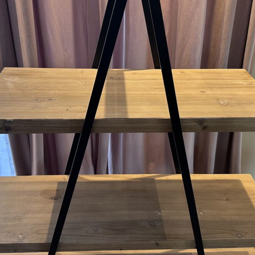 Bookshelf industrial style 3-tier A-frame ladder used