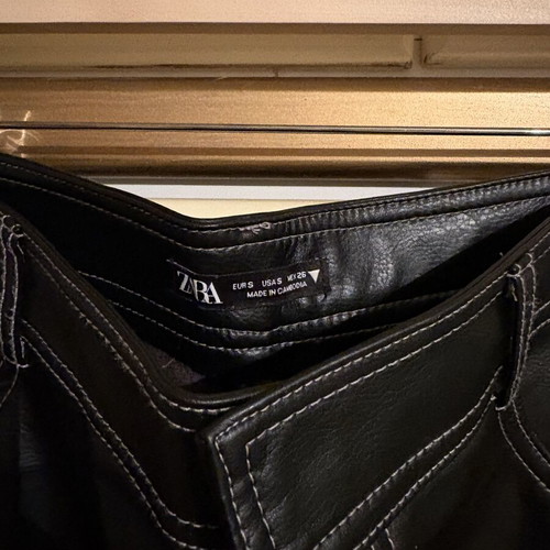 Zara leather-look pants like new, size S 36 8, black