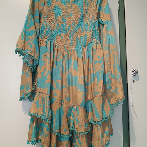 Acai silk boho summer dress, multicolor