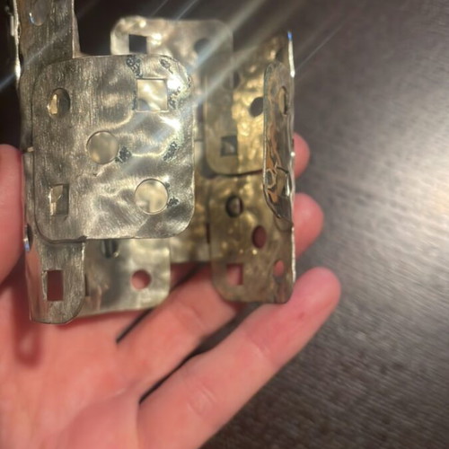 Silver cuff bracelet like new with hammered texture and green stones