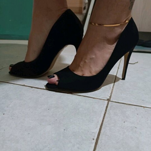 Velveteen peep toe heels new, size 38, black