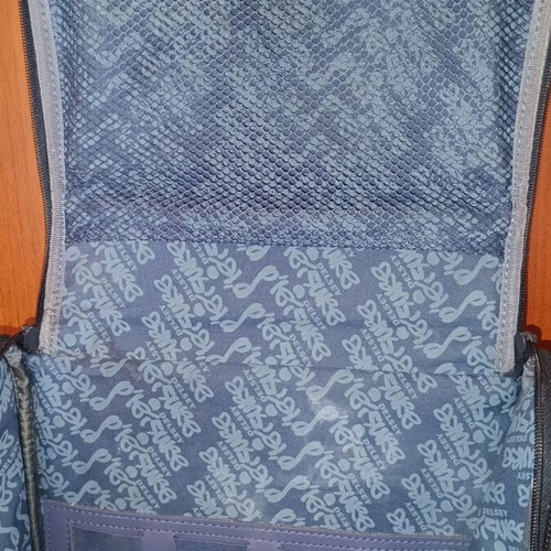 Delsey Paris folding hanging toiletry bag used, blue