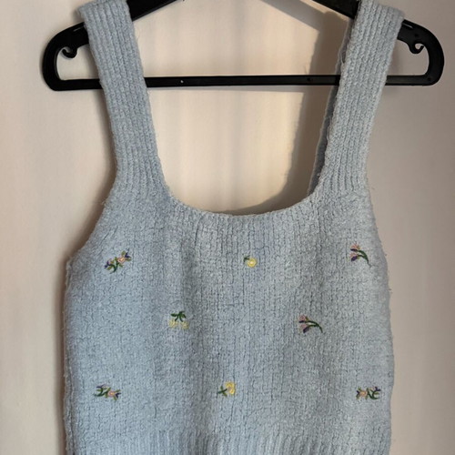 ZARA knitted crop top turquoise new size M