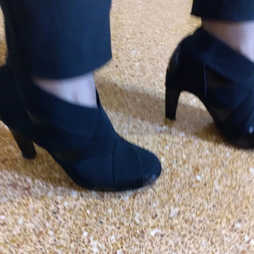 United Nude ankle boots used, black with patent and straps, size 38