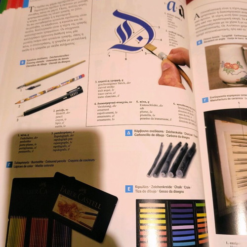 Large illustrated dictionary in six languages like new