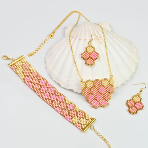 Coral Tenderness Set custom made with bracelet, necklace and earrings