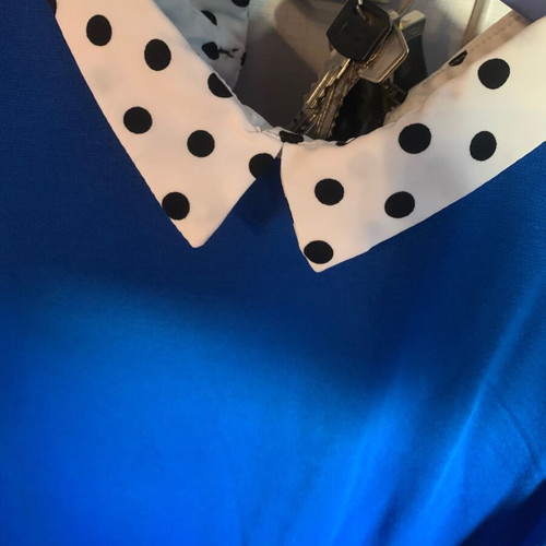 Blue dress like new with pockets and polka dot details XXL