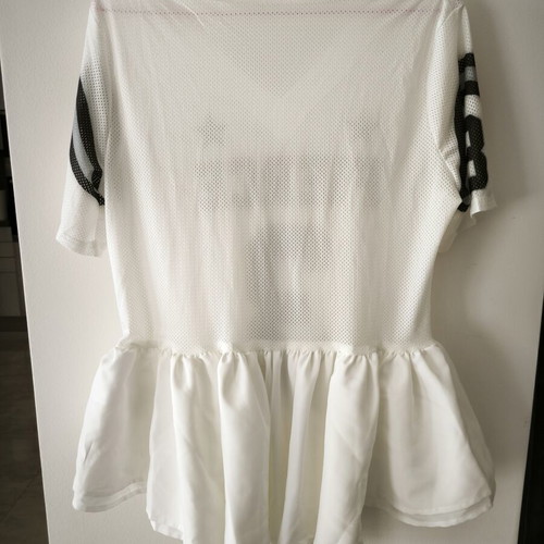 Shein women's blouse with ruffles, new, size L, black and white