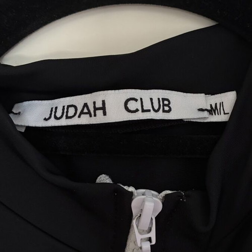 Judah Club Black Sleeveless Jumpsuit with White Zip Front like new, Size M/L