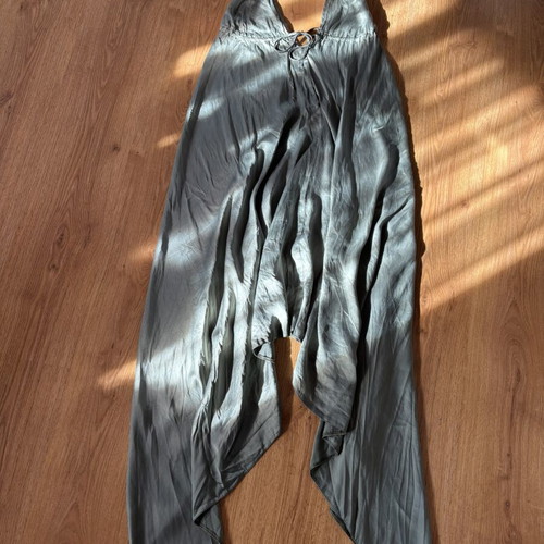 Elegant satin dress with asymmetrical length