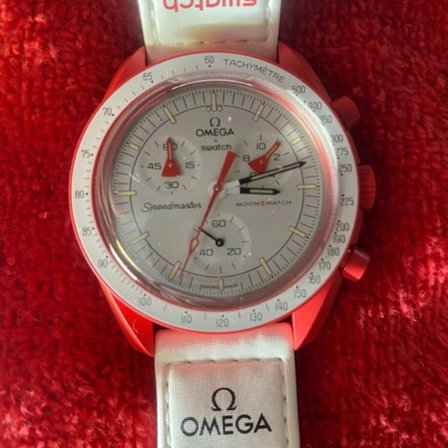 Omega Mission to Mars Watch new, men's, white and red