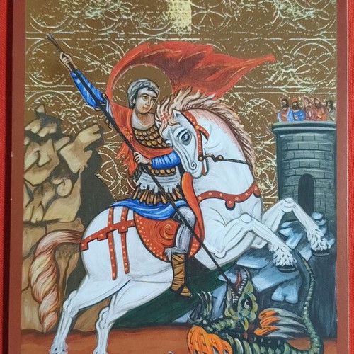 Saint George Icon with Gold Leaf like new