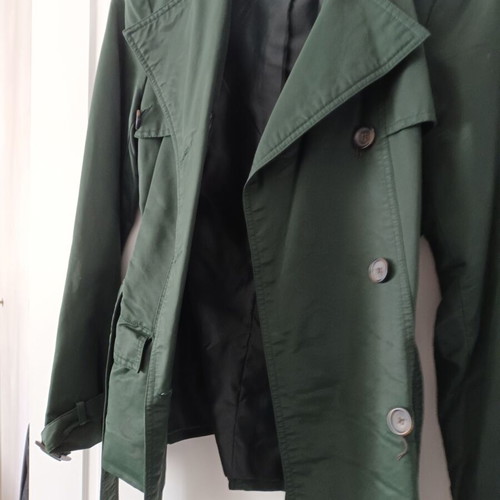 Zara Waterproof Trench Coat Size Large Like New Cypress Green