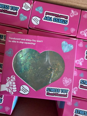 Squishy heart glitter random color, 1 piece