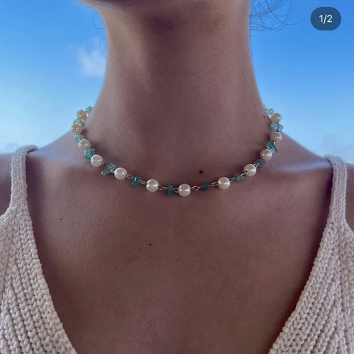 Necklace with crystals handmade with love