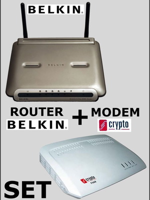 Σετ Router Belkin F5D9230-4 και Modem Crypto ADSL F360 μεταχειρισμένα