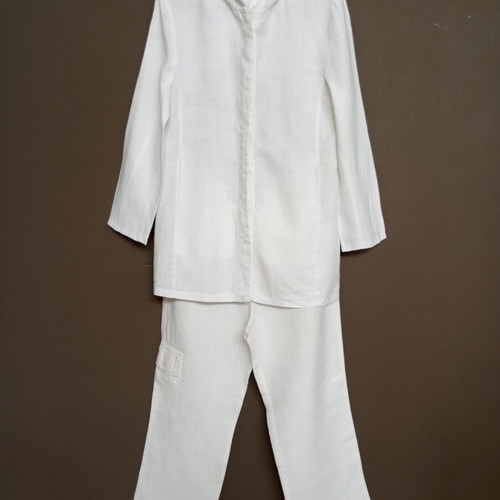 White Linen Co-ord Set LICE like new, jacket and cargo pants