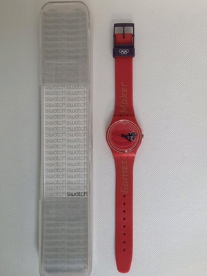 Ρολόι Swatch Games Maker Olympic Volunteer μοντέλο GZ273 καινούργιο κόκκινο
