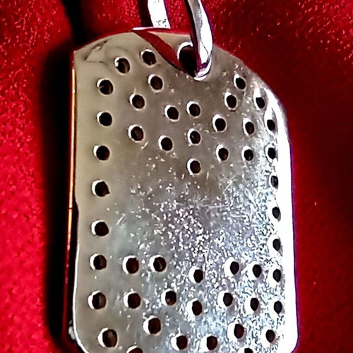 D&G Dolce & Gabbana 925 Silver Iced Dog Tag Pendant like new with gift chain