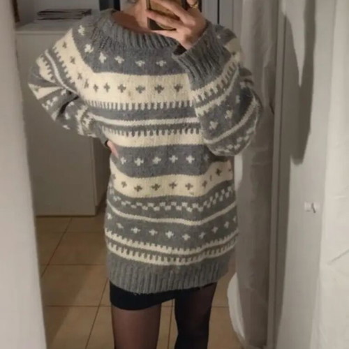 90s wool sweater with traditional Fair Isle pattern, like new