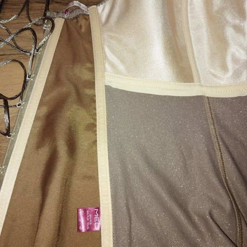 Med Gold Label Corset Bustier like new, beige and gold