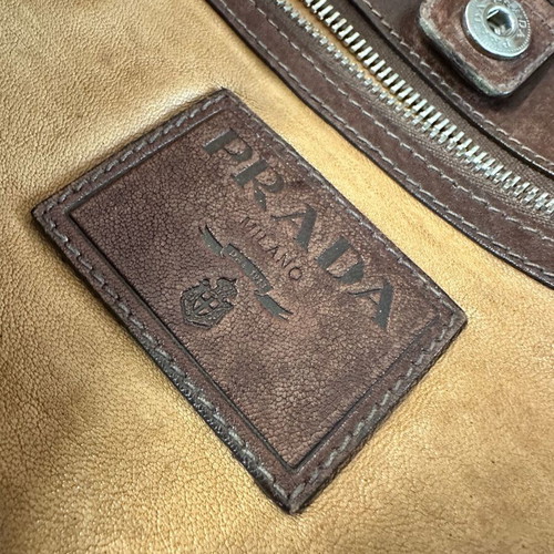 Prada messenger bag, genuine leather, brown