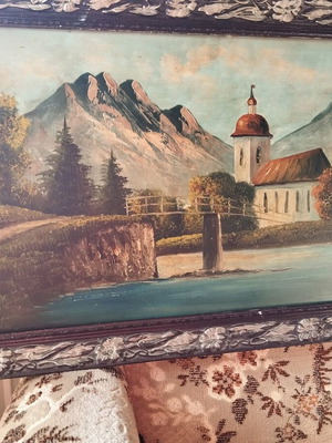 Old handmade painting frame used