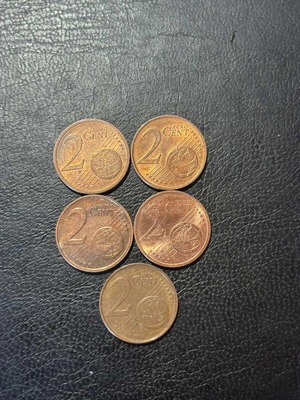 Euro coins used, 20 pieces, years 2001-2024