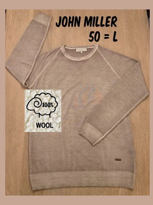 John Miller 100% Wool Sweater Size 50/L, Melange Taupe Beige