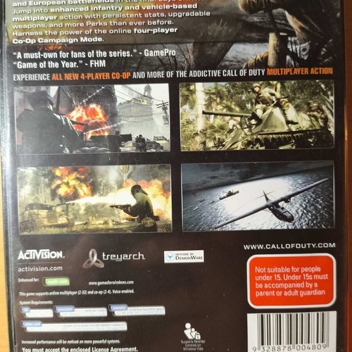 Call of Duty: World at War PC like new, classic WWII FPS