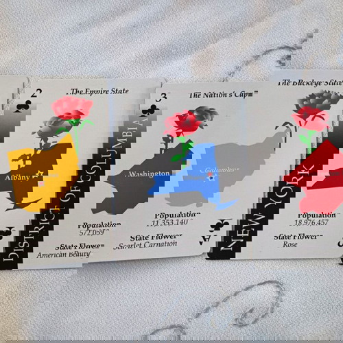 Τράπουλα Let's Play USA μεταχειρισμένη, συλλεκτική με 52 Πολιτείες