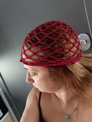 Handmade summer mesh hat with sequins