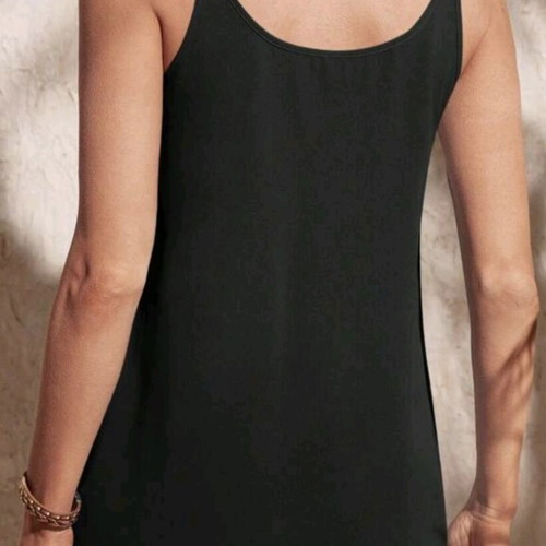 Black top with adjustable straps, new, size L