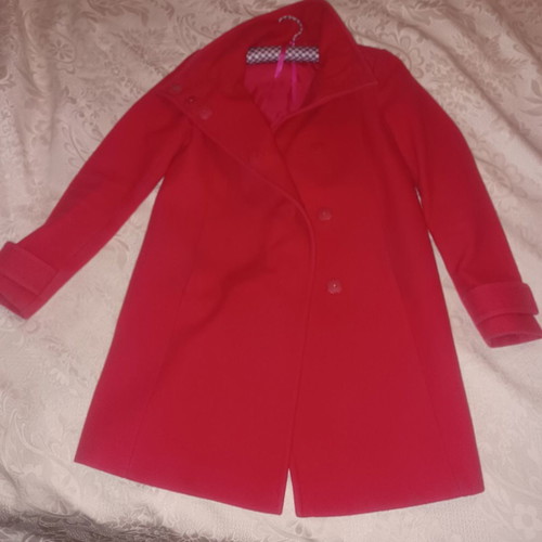 Benetton coat used, red with high collar size M