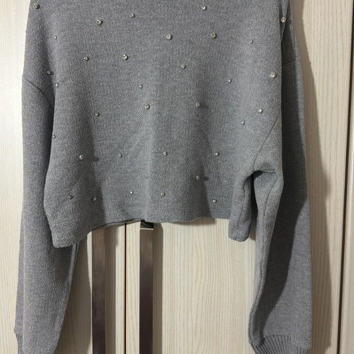 Crop top blouse light gray Zara new