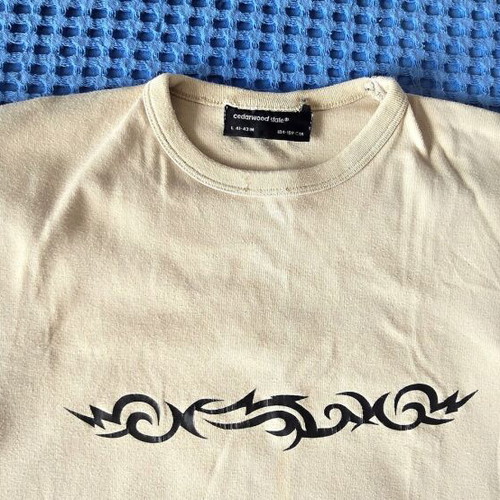 Cedarwood State men's t-shirt, tribal print, ochre
