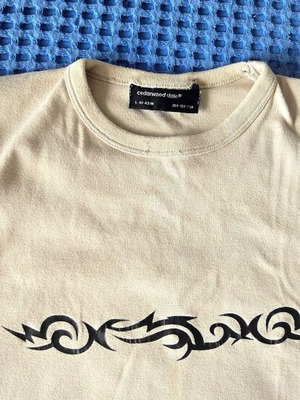 Αντρικό t-shirt Cedarwood State large μεταχειρισμένο, μπεζ με tribal