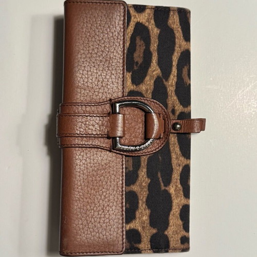 Dolce & Gabbana wallet used with leopard pattern and brown leather