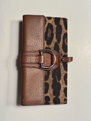 Dolce & Gabbana wallet used with leopard pattern and brown leather