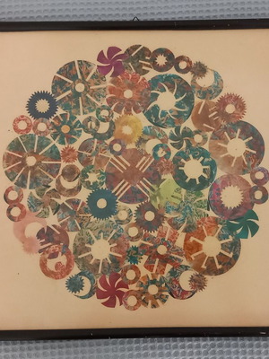 Collage paper artwork used 36 x 36 cm