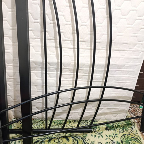 Double bed with metal frame and like new mattress
