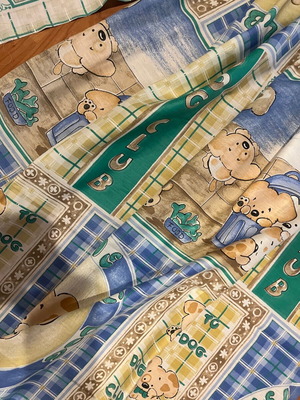 Children's curtain and bedsheet set used cotton, 2 curtains 106x223 cm