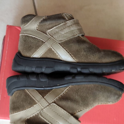 Children's leather boots size 23 used, beige and brown